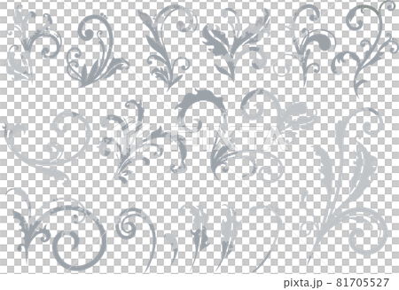 Hand-painted silver ivy pattern set vector material Hand-painted silver ivy pattern set vector material 81705527