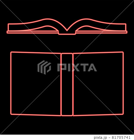 Neon book red color vector illustration flat Neon book red color vector illustration flat 81705741