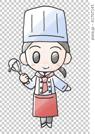 Working Woman-Pastry Chef with a Whisk,... - Stock Illustration ...