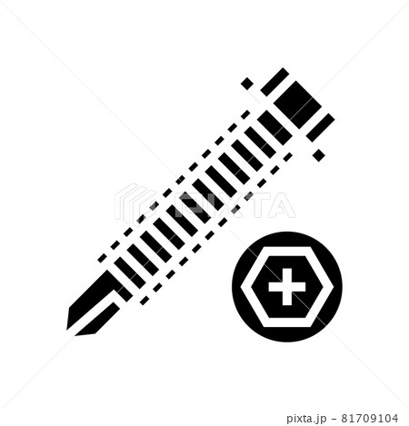 rounded head screw glyph icon vector illustration 81709104