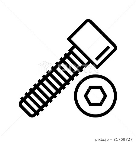 socket head screw line icon vector illustration socket head screw line icon vector illustration 81709727