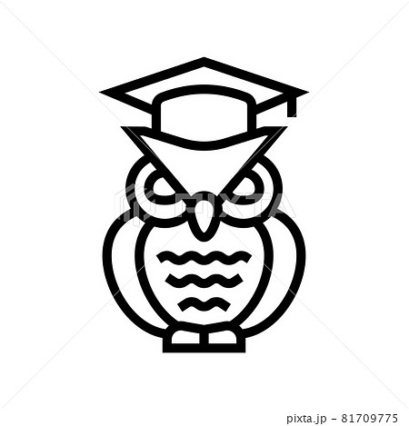 wisdom owl line icon vector illustration 81709775