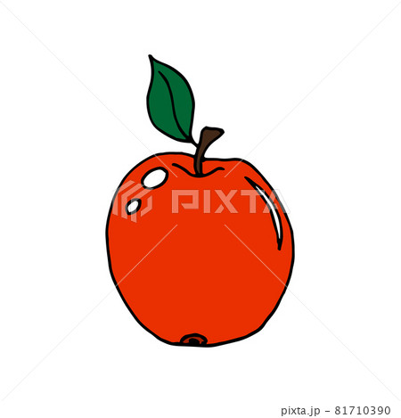 Red apple hand-drawn, vector illustration. On an isolated white background. Scribble. Concept for children Alphabet print, clothing, teaching materials, wrapping paper. Poster design, kitchen textile 81710390