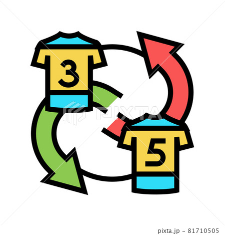exchange players t-shirt color icon vector illustration exchange players t-shirt color icon vector illustration 81710505