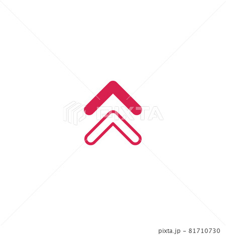 Black vector double chevron arrows pointing upward. road sign for turn. Stock Vector illustration isolated on white background. 81710730