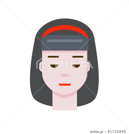 Asian girl with red hoop in hair Asian girl with red hoop in hair 81710940
