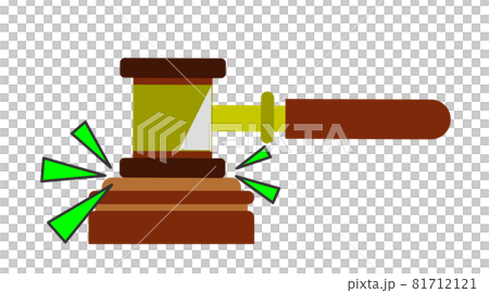 木槌で叩いて大きな音を出すガベルのイラスト 木槌で叩いて大きな音を出すガベルのイラスト 81712121