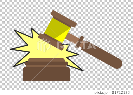 木槌で叩いて大きな音を出すガベルのイラスト 木槌で叩いて大きな音を出すガベルのイラスト 81712123