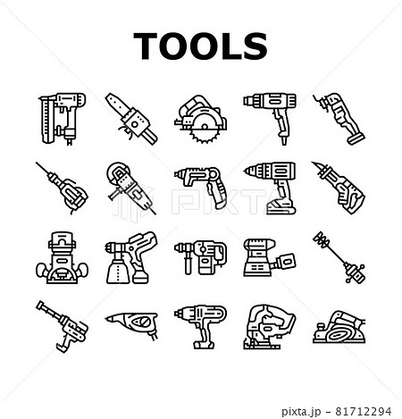 Tools For Building And Repair Icons Set Vector Tools For Building And Repair Icons Set Vector 81712294