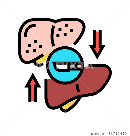 liver transplant color icon vector illustration liver transplant color icon vector illustration 81712450