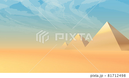 desert landscape with ancient pyramids at sunset desert landscape with ancient pyramids at sunset 81712498