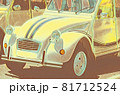 illustration of an old car, drawing of a classic vehicle 81712524
