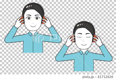 戴耳機聽的男士 81712626