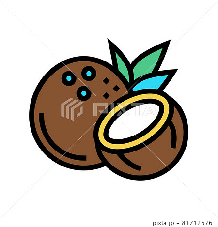 coconut exotic nut color icon vector illustration 81712676