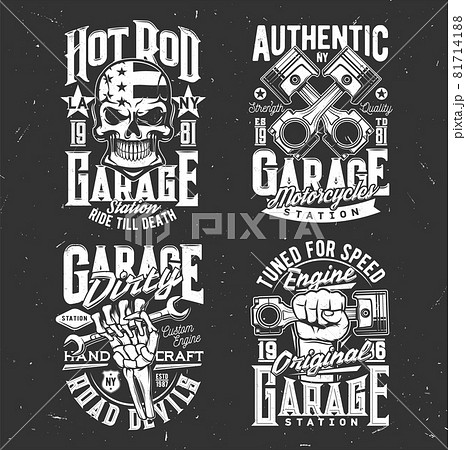 Motorcycle biker skull, custom choppers garage 81714188