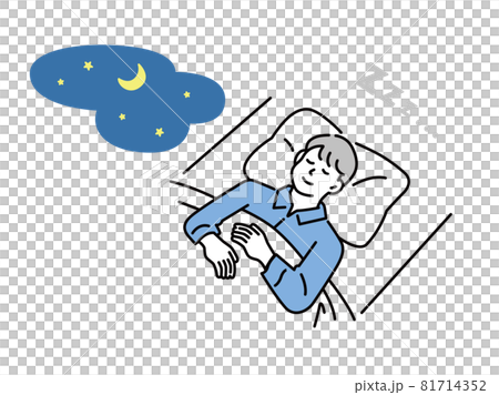 睡眠、眠り、ライフスタイル、リラックス、健康を表すイラスト 睡眠、眠り、ライフスタイル、リラックス、健康を表すイラスト 81714352