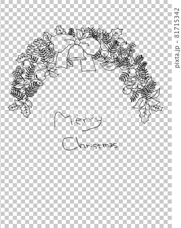 Christmas wreath with simple line drawings only Christmas wreath with simple line drawings only 81715342