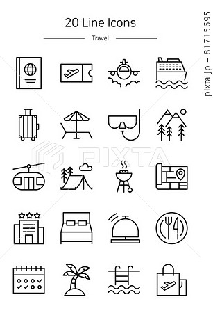 アイコン 旅行 ライン 81715695