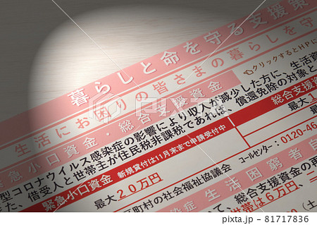 緊急小口資金・総合支援資金 新型コロナウイルス感染症対策  81717836