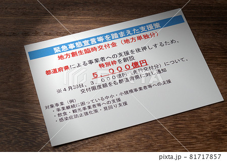 地方創成臨時交付金 緊急事態宣言等を踏まえた支援策 地方創成臨時交付金 緊急事態宣言等を踏まえた支援策 81717857