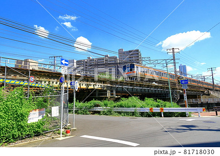 名古屋市中川区尾頭橋　堀川に架かる鉄道橋 81718030