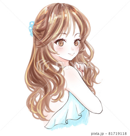 爽やかな雰囲気 笑顔の女性のイラスト素材