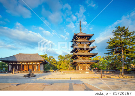 Five story pagoda Kofukuji temple at Nara , Japan Five story pagoda Kofukuji temple at Nara , Japan 81720267