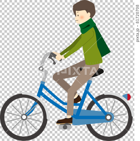 A young man riding a bicycle 81720708