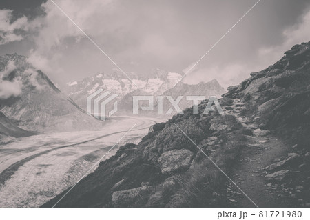 Panorama of mountains scene, walk through the great Aletsch Glacier Panorama of mountains scene, walk through the great Aletsch Glacier 81721980