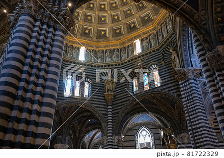 Panoramic view of interior of Siena Cathedral (Duomo di Siena) 81722329