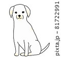 おすわりする白いラブラドールレトリバーのイラスト 81722991