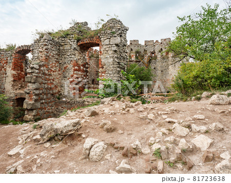 Defensive castle built of white limestone. Devicky castle 81723638