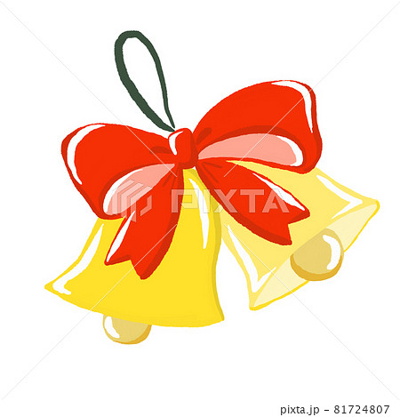 リボンとベル　クリスマス素材 81724807