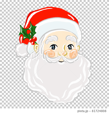 戴著冬青樹和聖誕帽的聖誕老人 81724808