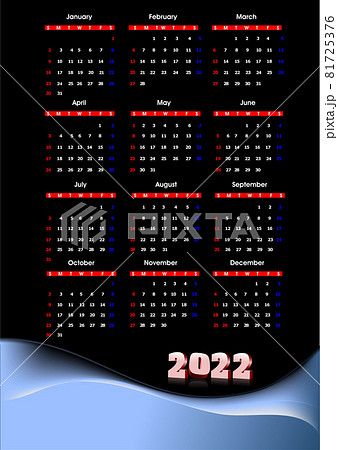 2022 calendar. Can be used as organizer 81725376