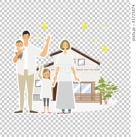 Vector illustration of new home and family Vector illustration of new home and family 81725874