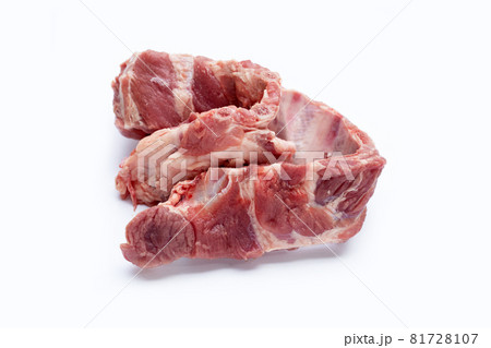 Raw pork ribs on white background. Raw pork ribs on white background. 81728107