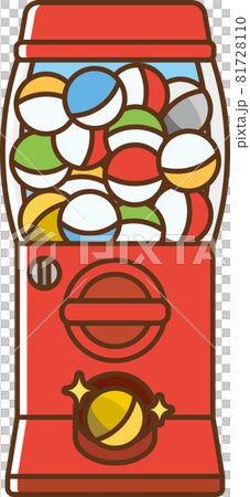 赤色のカプセルトイマシンのイラスト 81728110