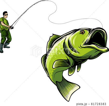 vector illustration of fisherman caught fish design vector illustration of fisherman caught fish design 81728383