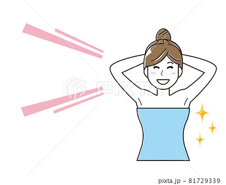 脇毛脱毛をする女性のベクターイラストのイラスト素材