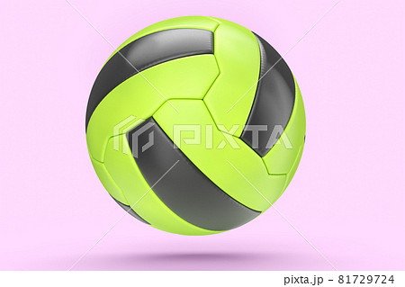 Green soccer or football ball isolated on pink background 81729724