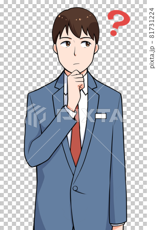 男性が考えているポーズ 81731224