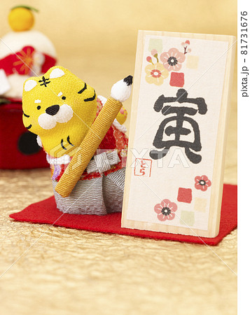 干支 寅年（書初めをする寅） 81731676