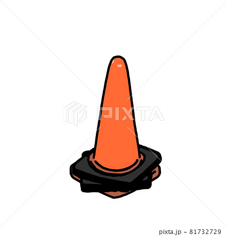 おもりのついたカラー三角コーンのイラストのイラスト素材