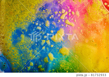 oil paint abstract figure sketch of bright colors on the canvas of a textured background 81732933