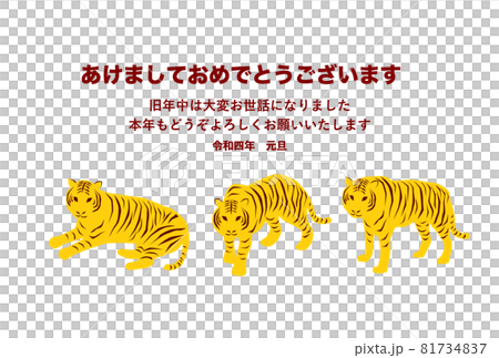 Reiwa 4th Year Tiger 新年賀卡插圖:3 隻老虎 Reiwa 4th Year Tiger 新年賀卡插圖:3 隻老虎 81734837