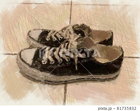 自分の靴の油絵デッサン 一足の靴 - ヴィンセント・ヴァン・ゴッホの手描きの油絵の複製