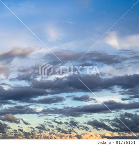 dark gray evening clouds in autumn sunset sky 81736151
