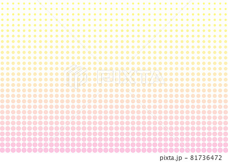 ピンク色と黄色のドット柄グラデーションのアブストラクト背景 81736472