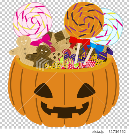 ハロウィンのお菓子詰め合わせのイラストのイラスト素材 ハロウィンのお菓子詰め合わせのイラストのイラスト素材